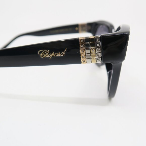 Chopard SCH234S 0700 56mm Black Gray Lenses w Crystals, New Women\'s Sunglasses.